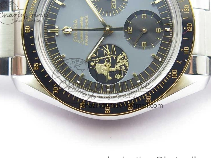 0130 Speedmaster 50th Anniversary of The Moon Landing OMF Best Edition on SS Bracelet Manual Winding Chrono Movement WellDesigned 7891